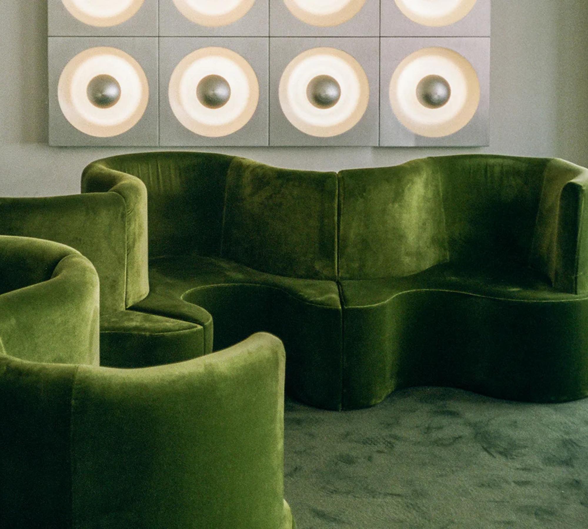 Verner Panton Cloverleaf Modulo Divano Sinistro Verde Scuro 1