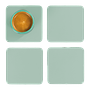 4x Coasters Square 100% Recycled Leather Mint 0