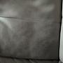 2x Sofa 2-Sitzer & Hocker Leder Grau 4