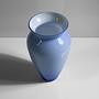 Vintage Vase Frosted Glass Opalina Filigrana Blue 1970s 2