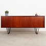 Vintage Sideboard Teakholz Metall Braun 1970er Jahre 1