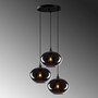 Pendant lamp 3 elements metal smoke-colored 5