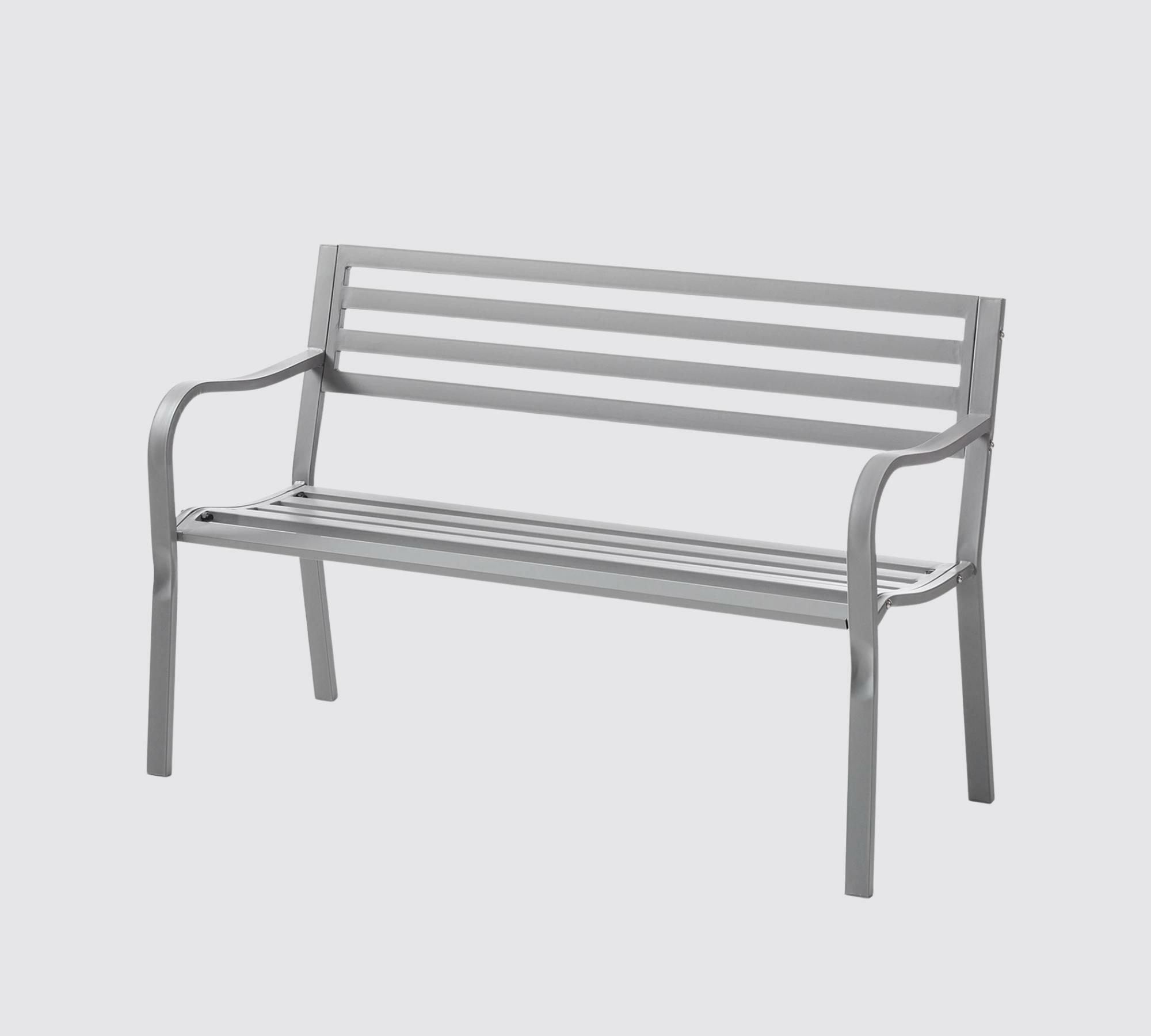 Gartenbank Stahl Grau 1
