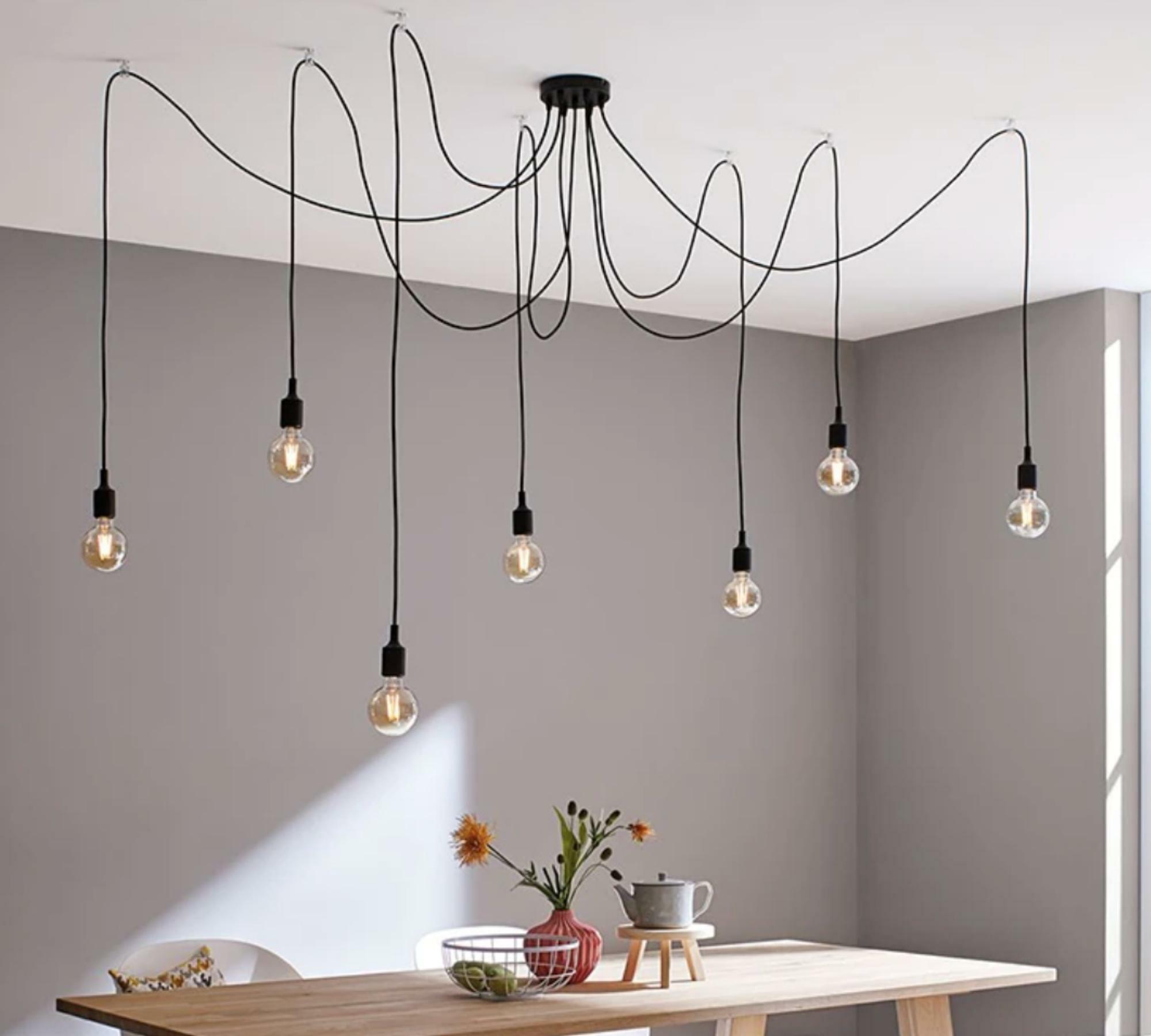 Pendant lamp 7-light aluminum black 3
