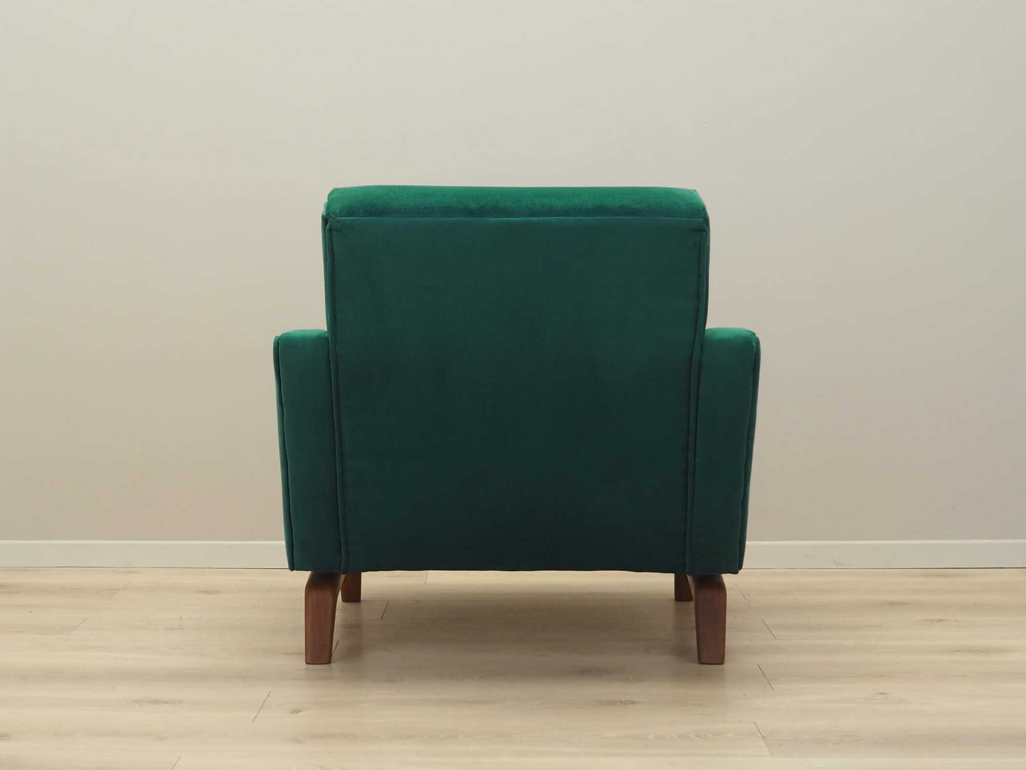 Vintage armchair velvet wood dark green 1970s 4