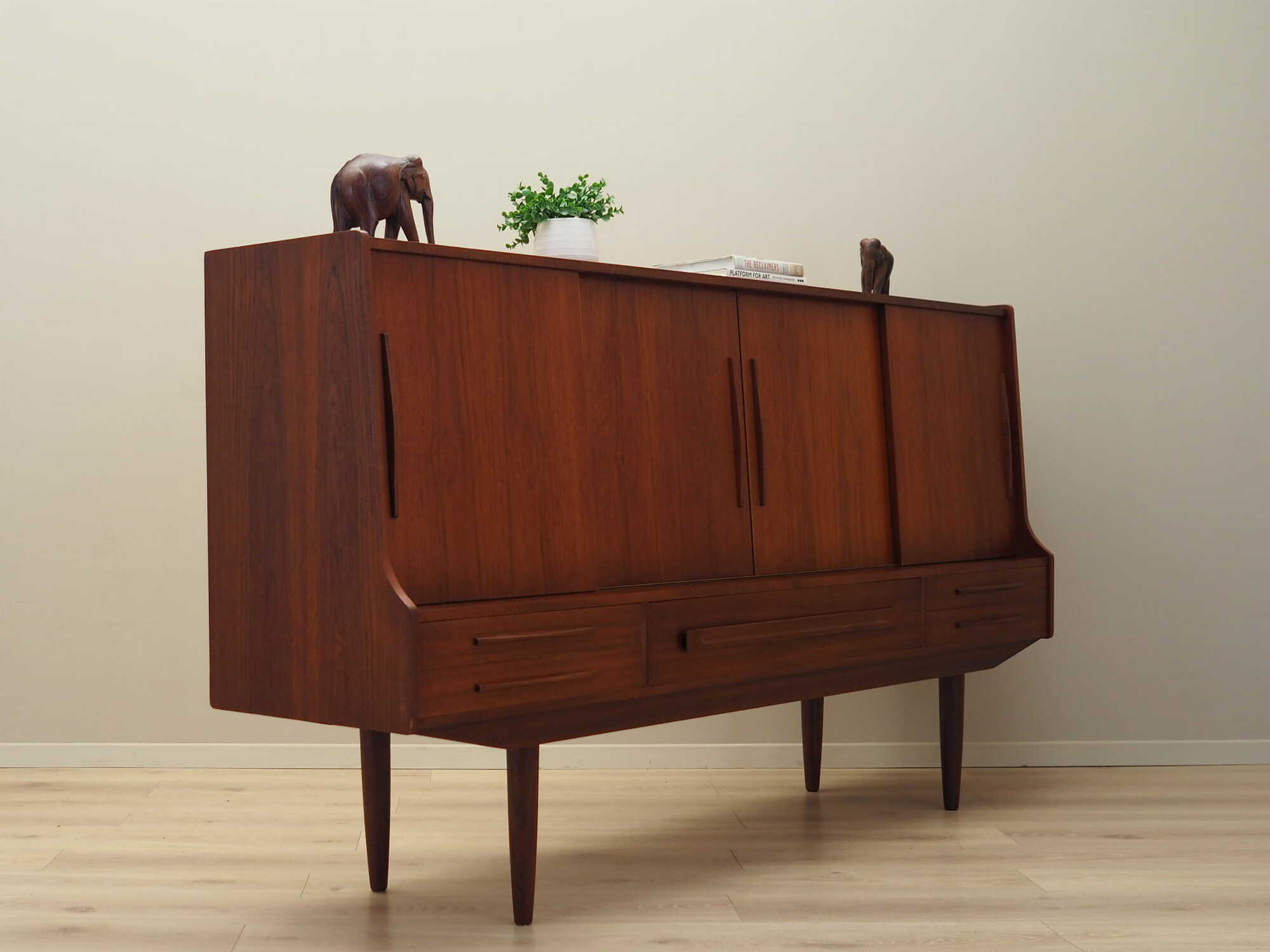 Vintage sideboard teak wood brown 1960s 5