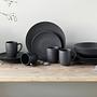 x16 Kombiservice Lava Stone Steinzeug Schwarz 2