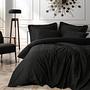 Set biancheria da letto 3 pz. 100% cotone nero seta 220x240cm 0