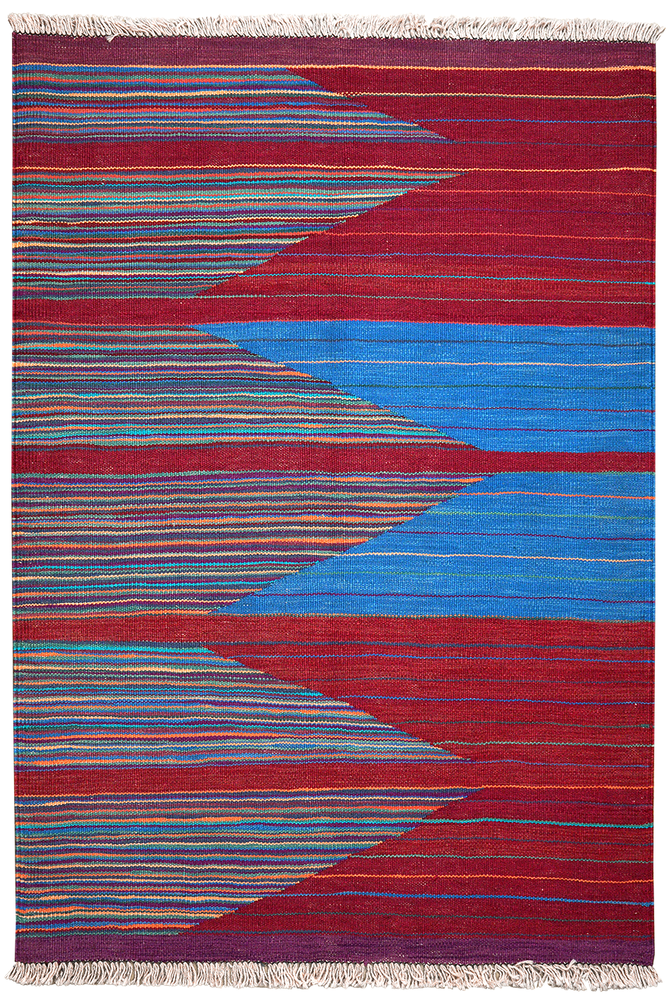 Kilim Gashgai Teppich Rot Blau 0
