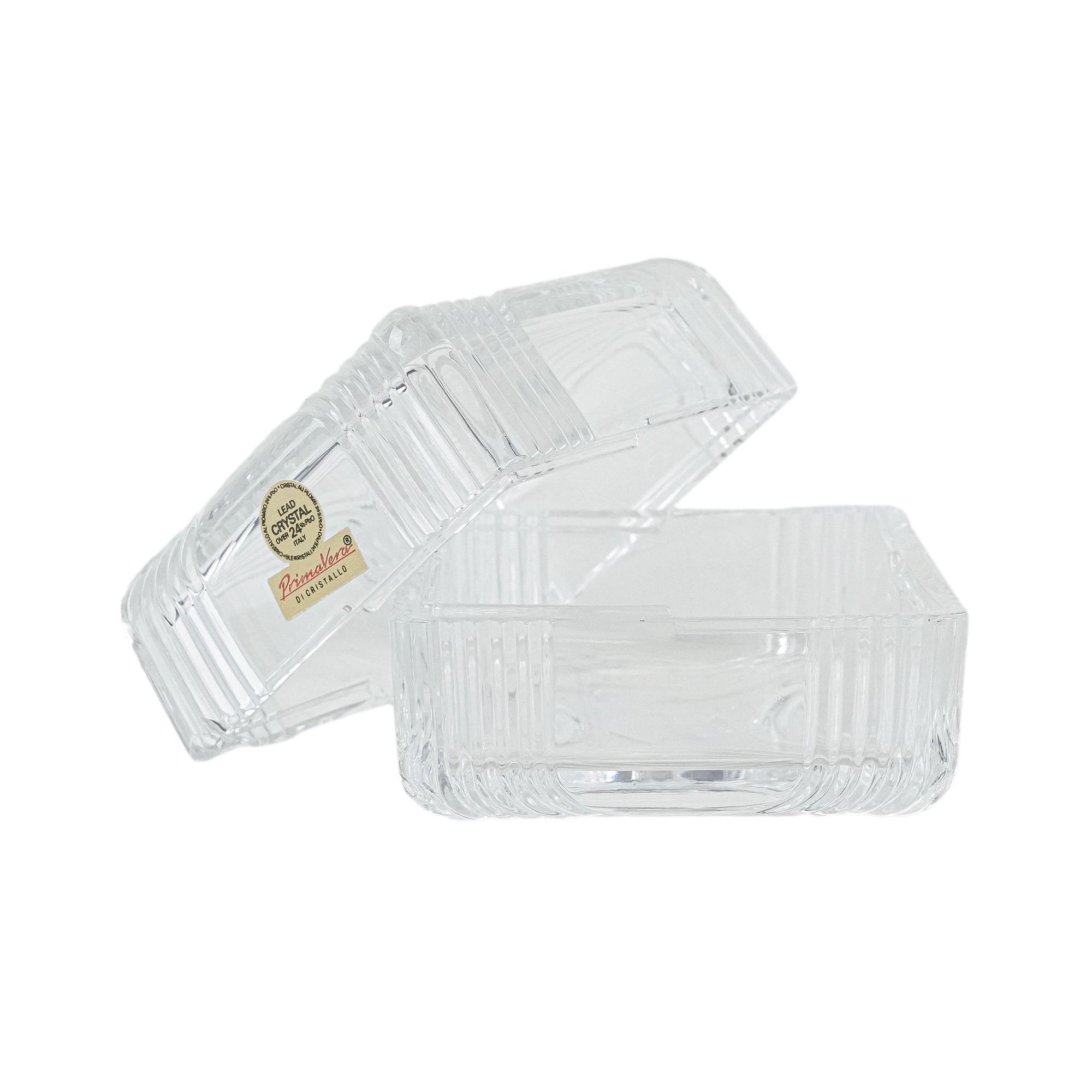 Crystal box lead glass transparent 1970s 0