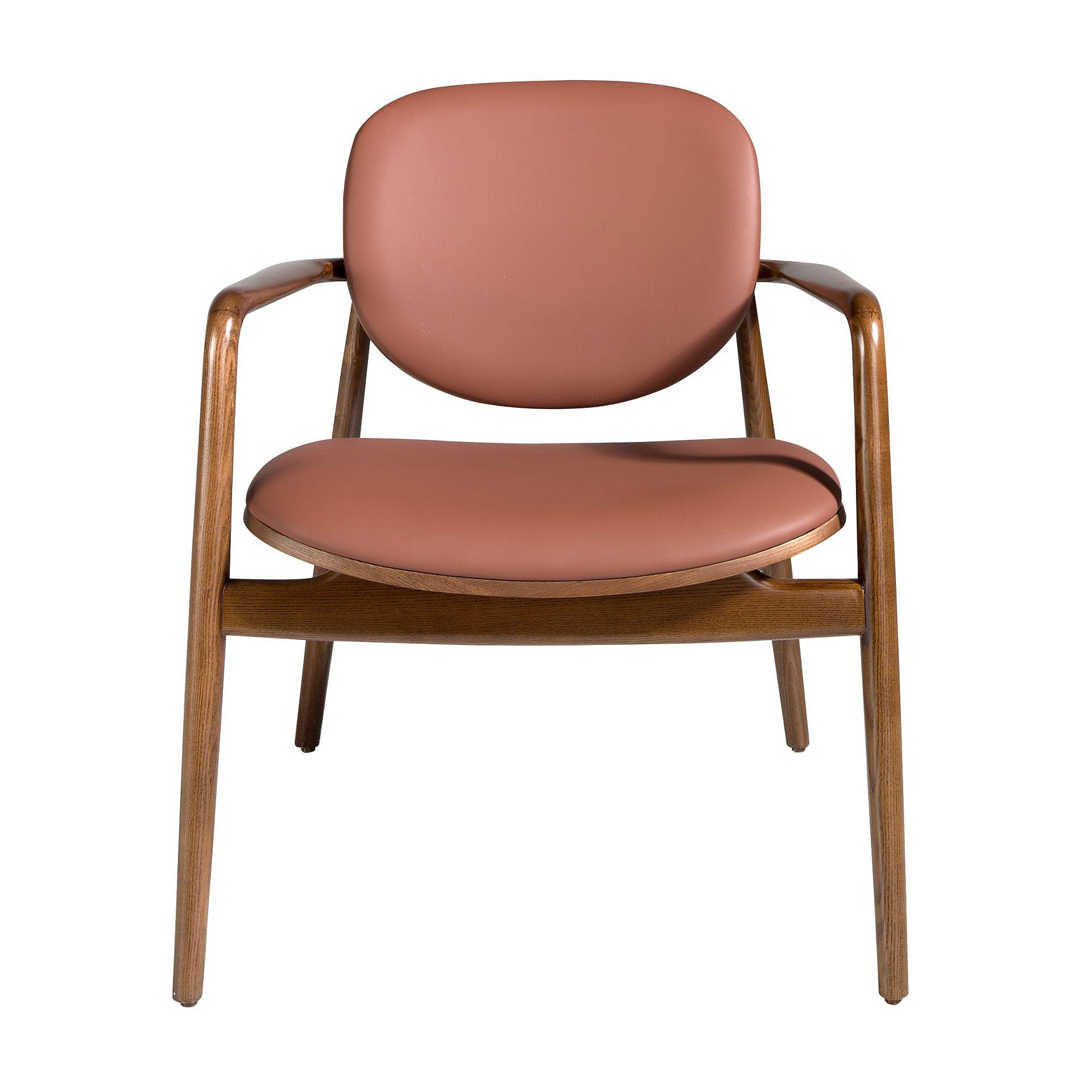 Armchair Faux Leather Walnut 1