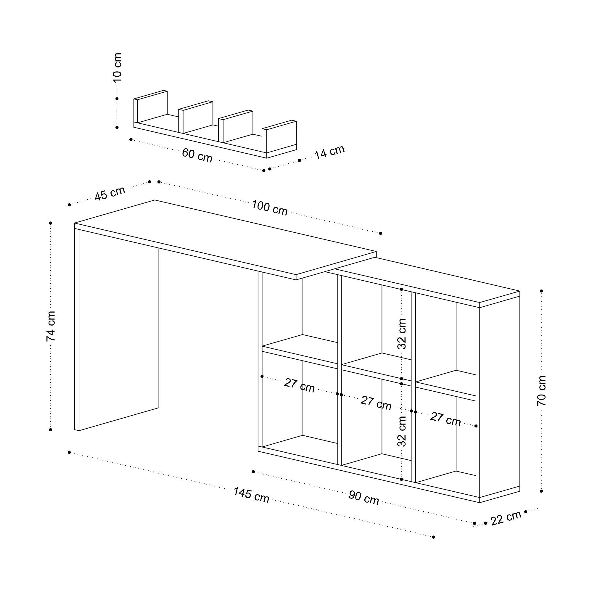 Blake Schreibtisch Holz Eiche 1