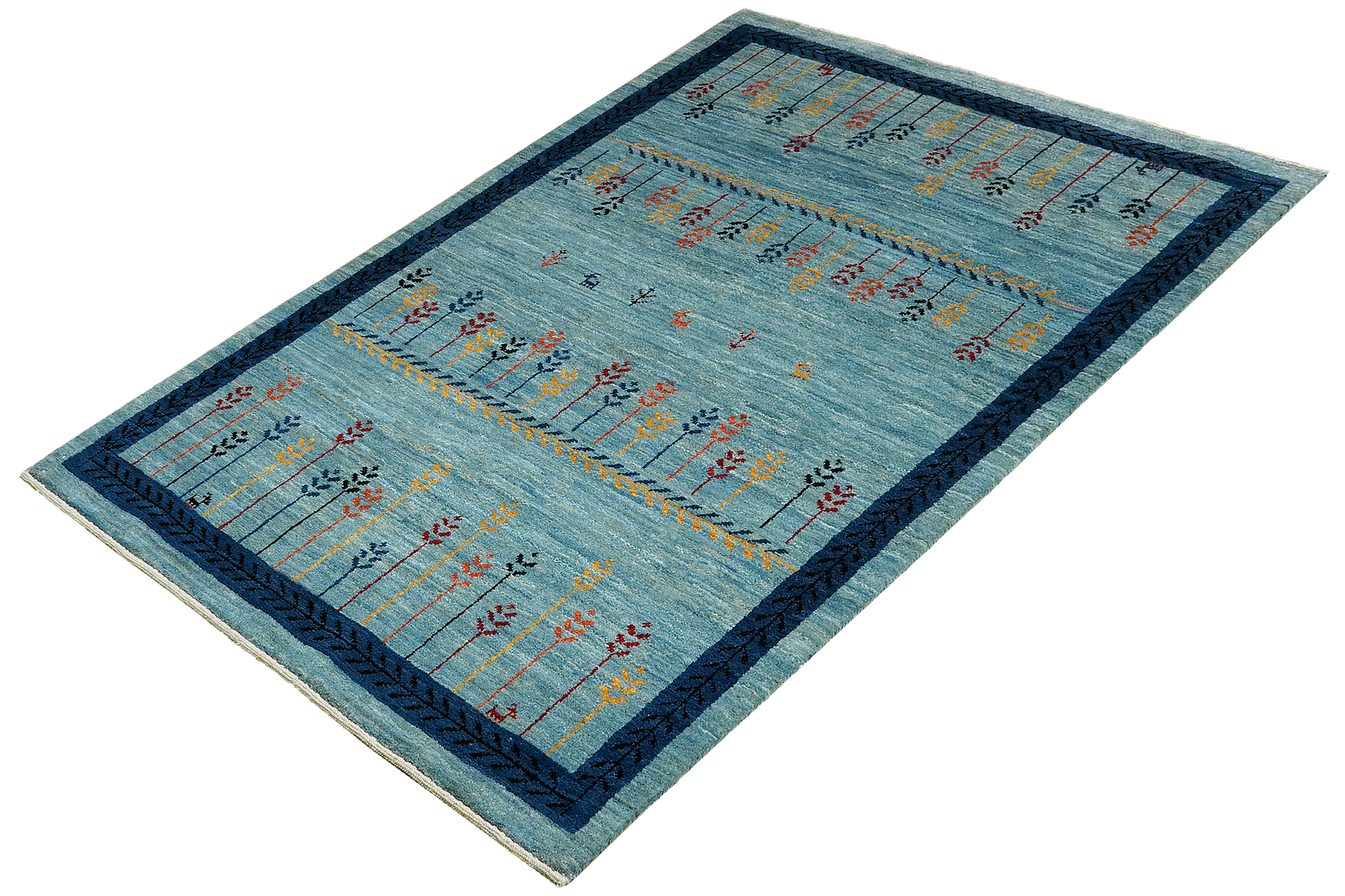 Rizbaf Gabbeh-Teppich Wolle Blau 3