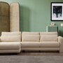 Sofa Récamiere Links Polyester Holz Creme 0