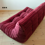 Togo Sofa 3-Sitzer Samt Burgundrot 3