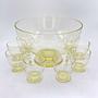 Vintage Art Deco Bowle Set Glas Gelb 1930er Jahre 4