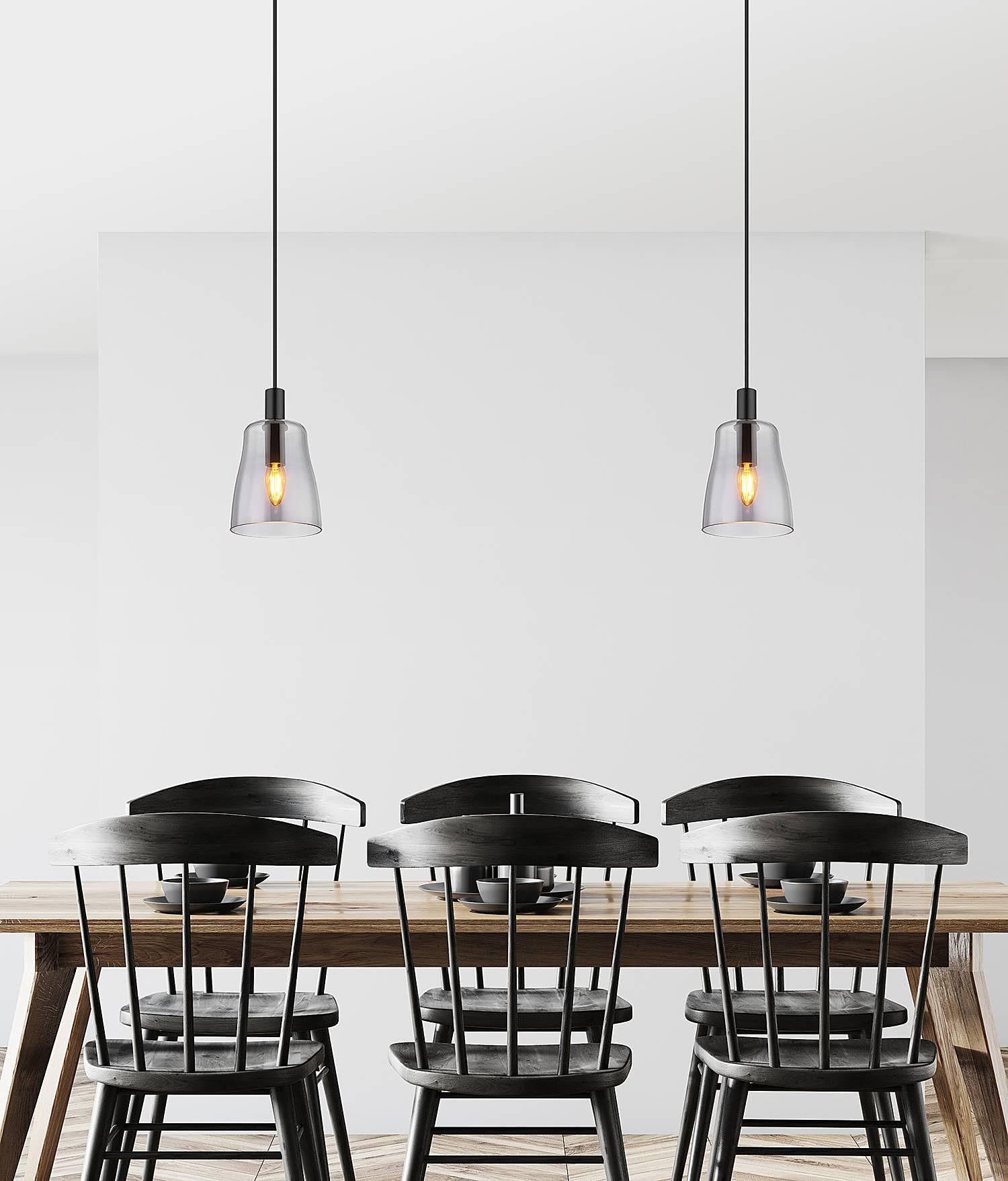 Garri Typ C Pendelleuchte 1-flammig Acrylglas Schwarz 2