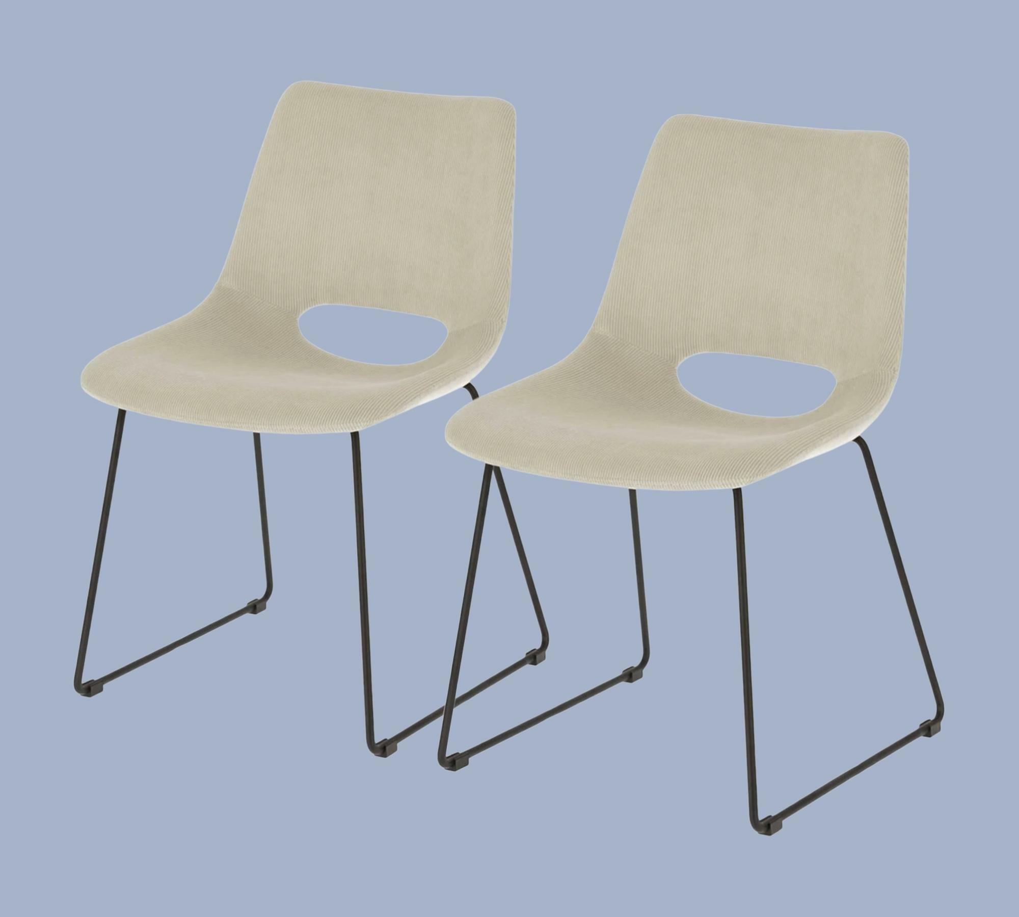 2x Esszimmerstuhl Cord Beige 0