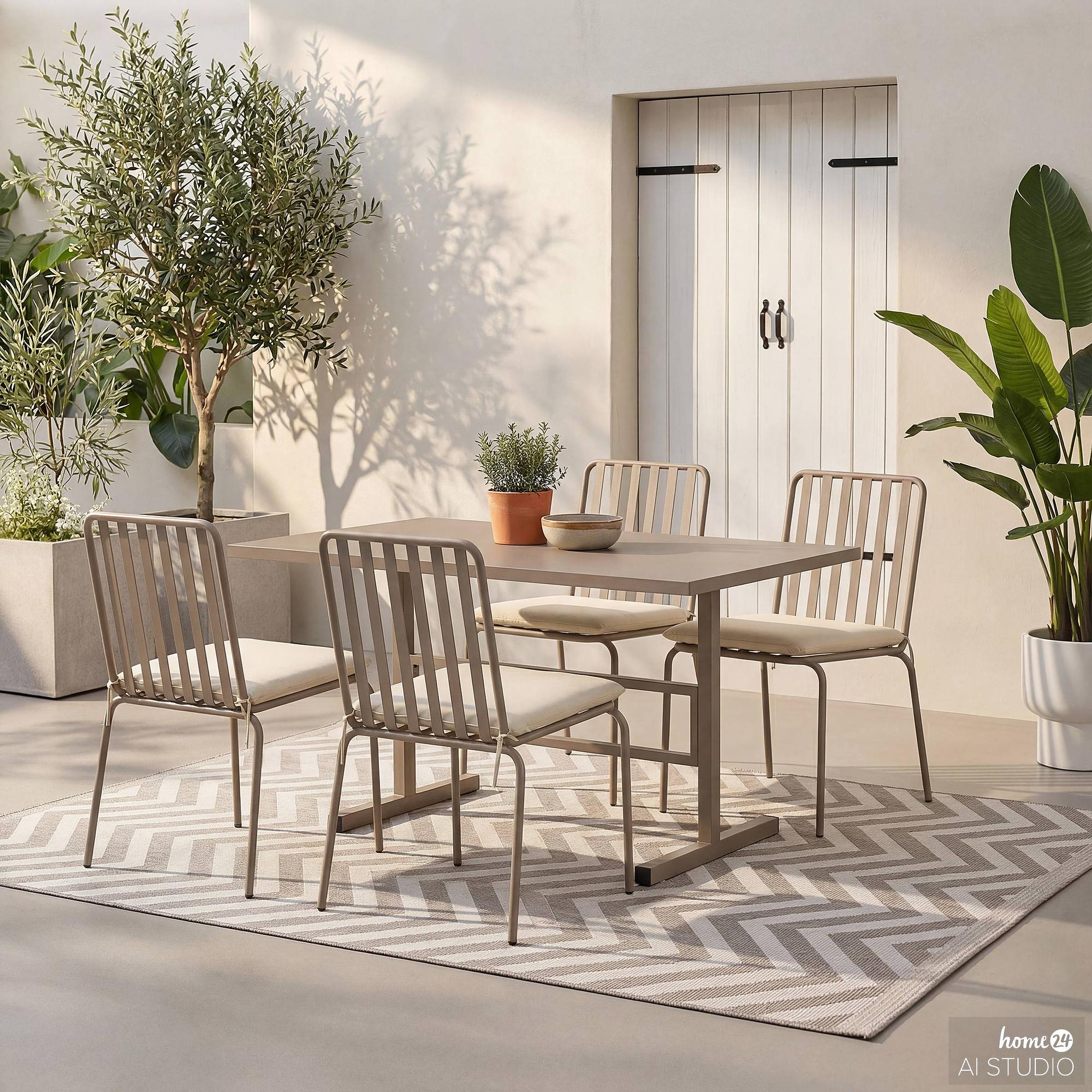 Gartenstuhl Kuna 2er Set Stahl Taupe 2