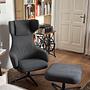 Grand Repos Sessel & Ottomane Baumwolle Edelstahl Grau 0