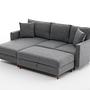 Eva Sofa Récamiere Links mit Hocker Grau 6