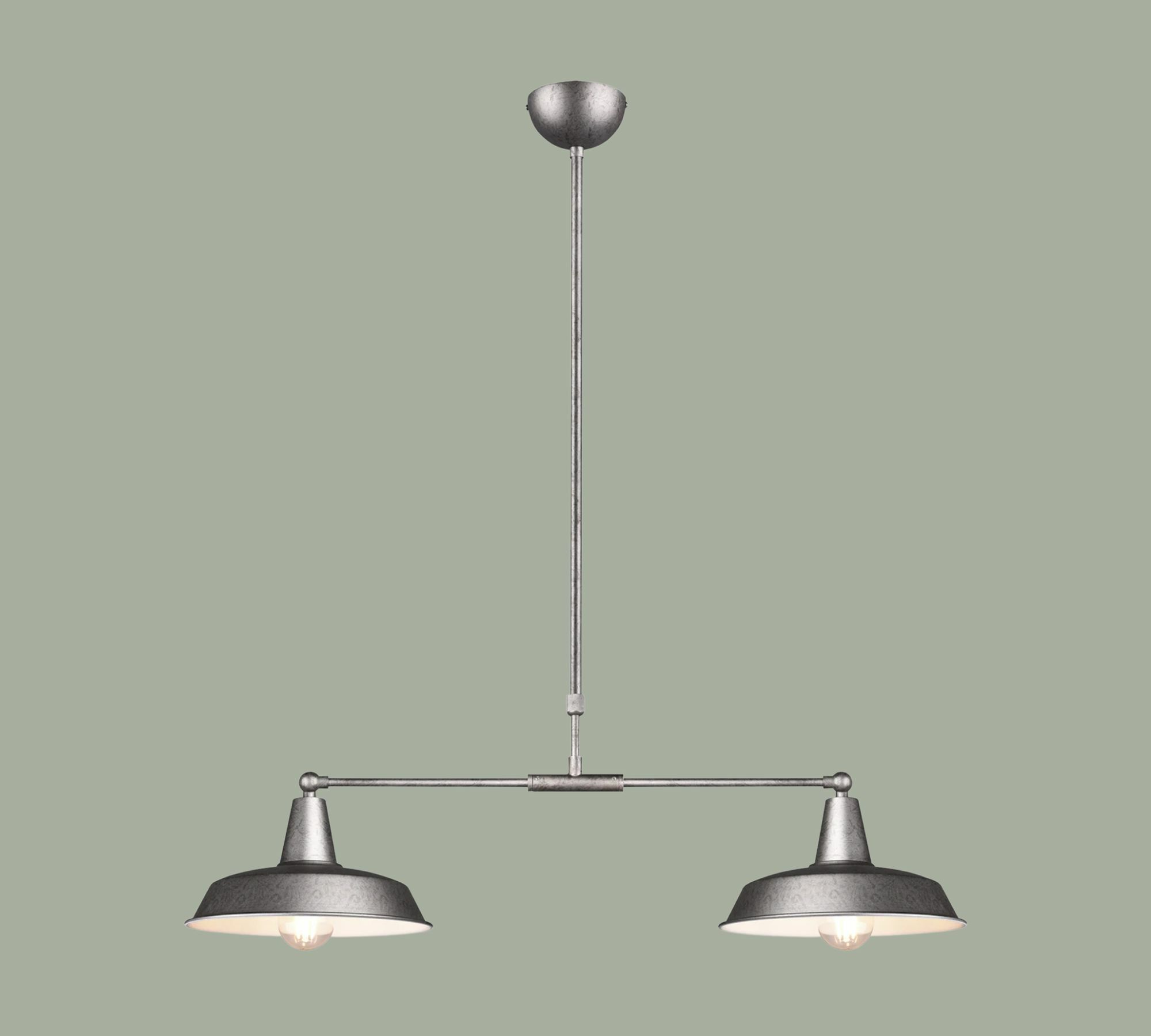 2-Light Pendant Light Rustic Silver 2