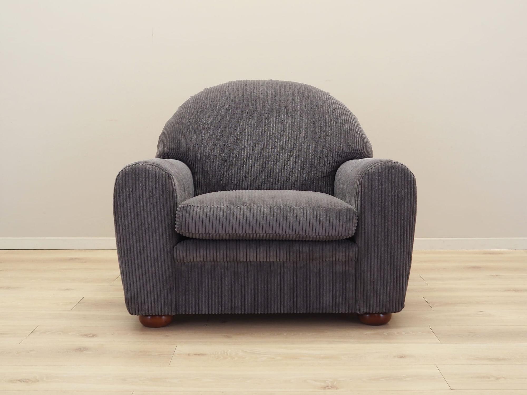 Armchair Velvet Grey 1980s 1
