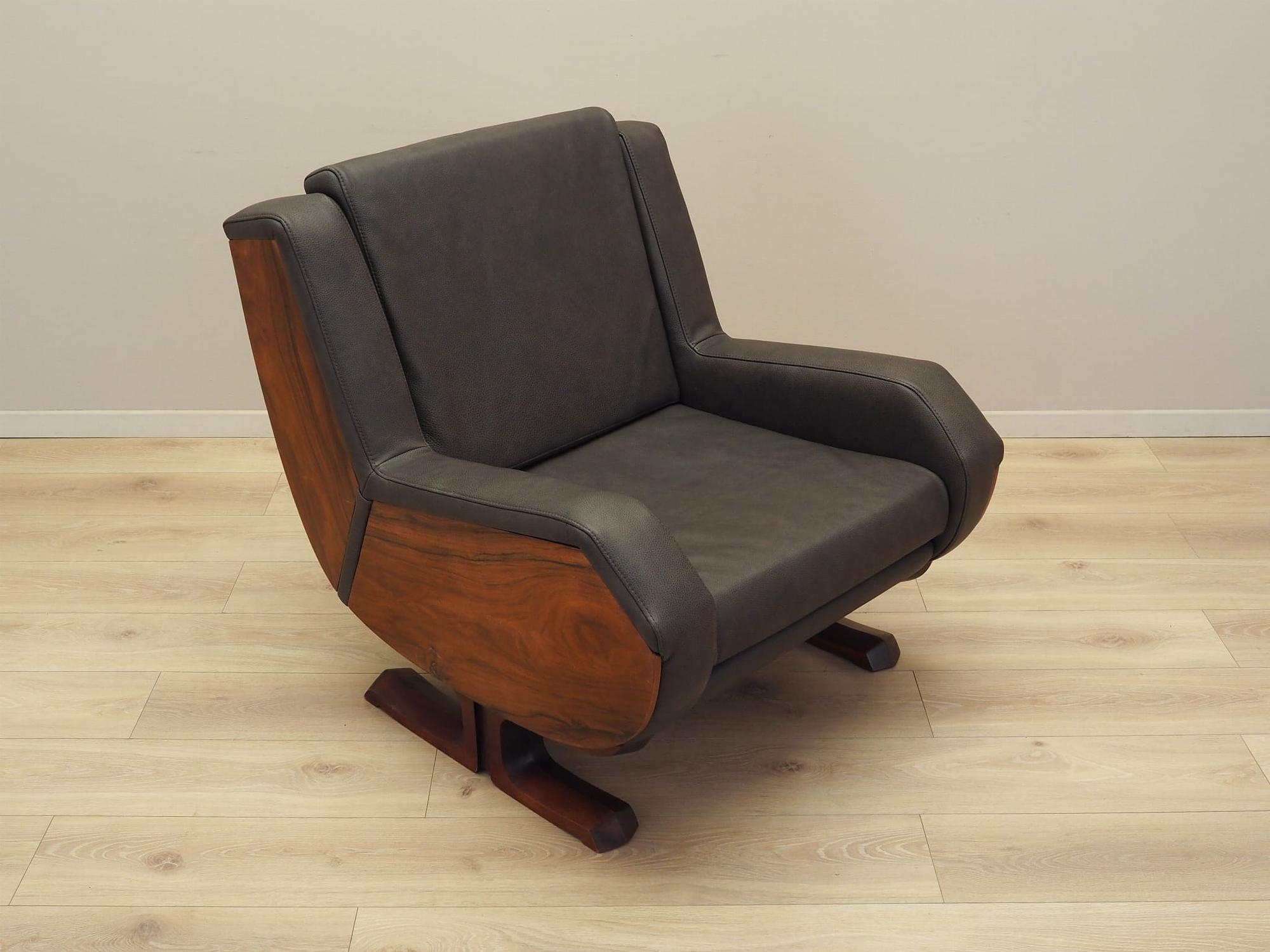 Armchair Leather Dark Brown 1970s 8