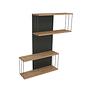 Destan Wandregal Holzfurnier Anthrazit 0