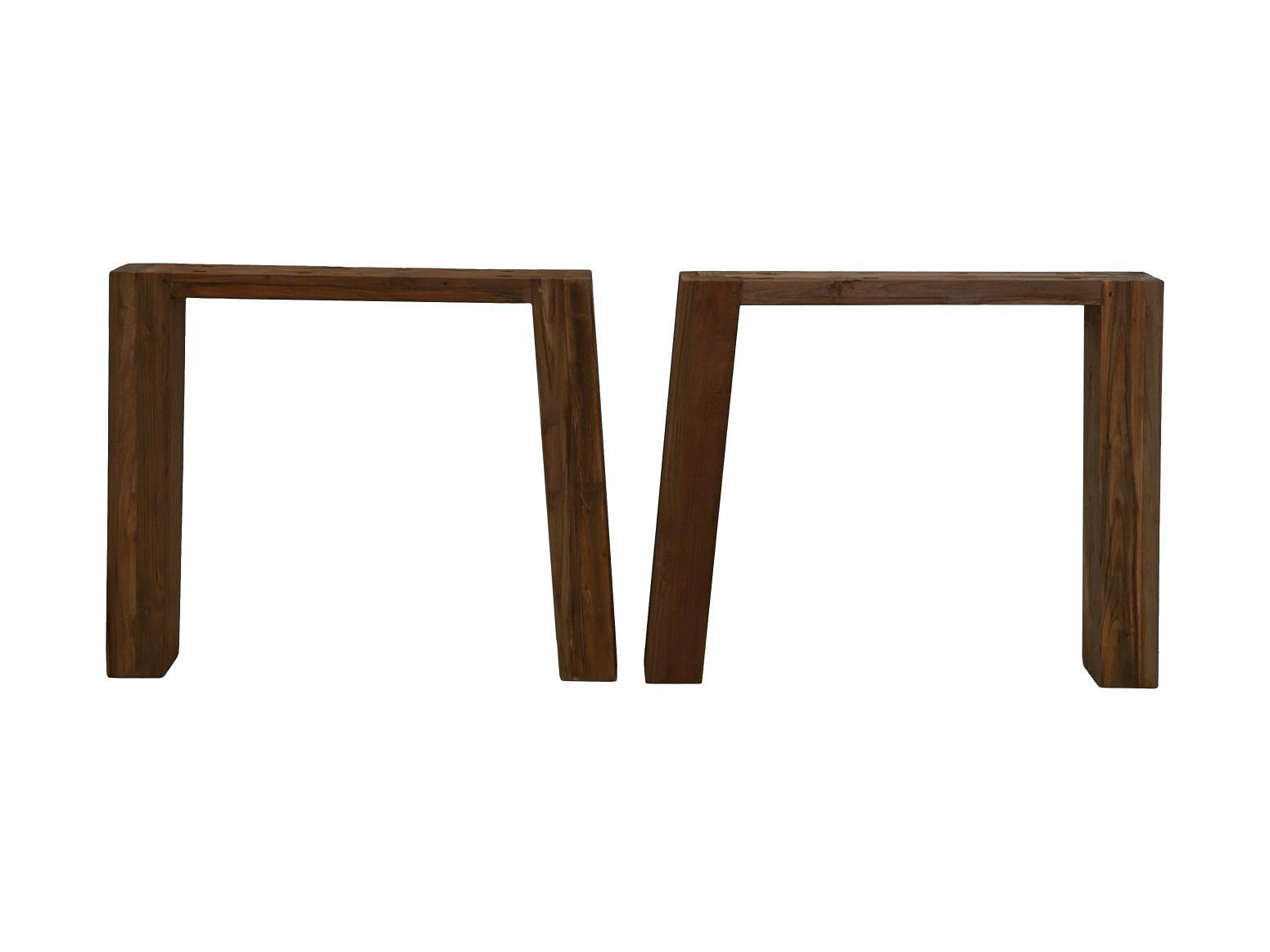 2x Tischbein Outdoor Teakholz 1