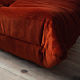 Togo Armchair and Ottoman Set Cord Amber Orange 5