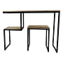 Step Schreibtisch mit Hocker Mangoholz Metall 3