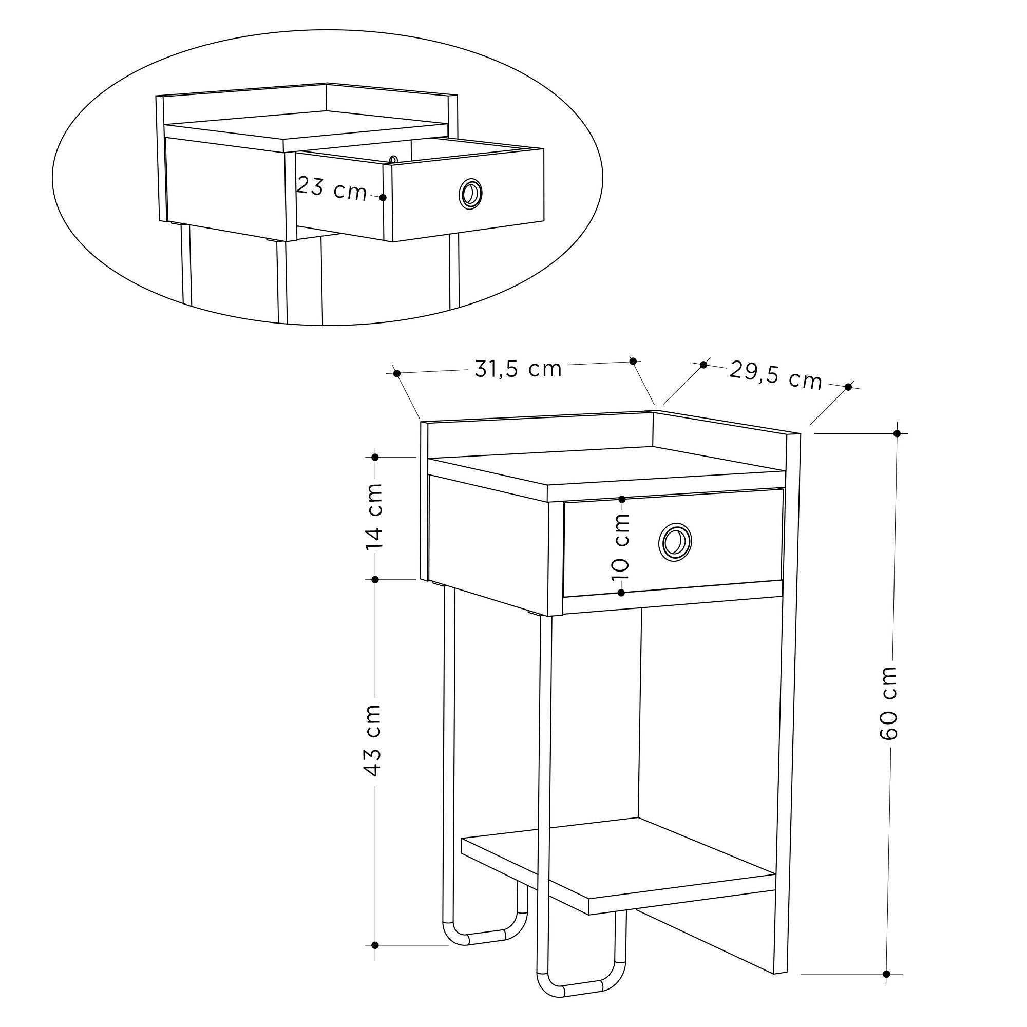 Sirius Bedside Table Right Light Mocha 7