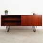 Vintage Sideboard Teakholz Metall Braun 1970er Jahre 2