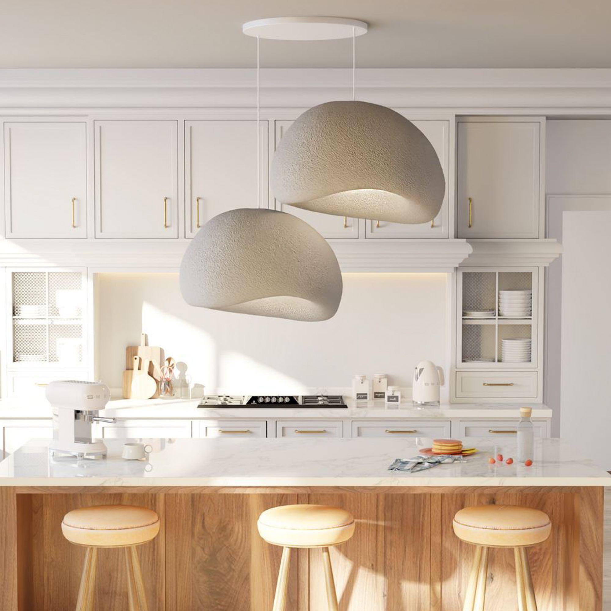 2-Flammig Wabi Sabi Dustfalls Pendelleuchte Beton Grau 0