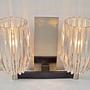 Vintage Wandlampe Glas 70er Jahre Metall 2