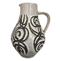 Vintage Keramik Vase Weiß Schwarz 0
