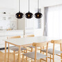 Pendant lamp 3 elements metal smoke-colored 0