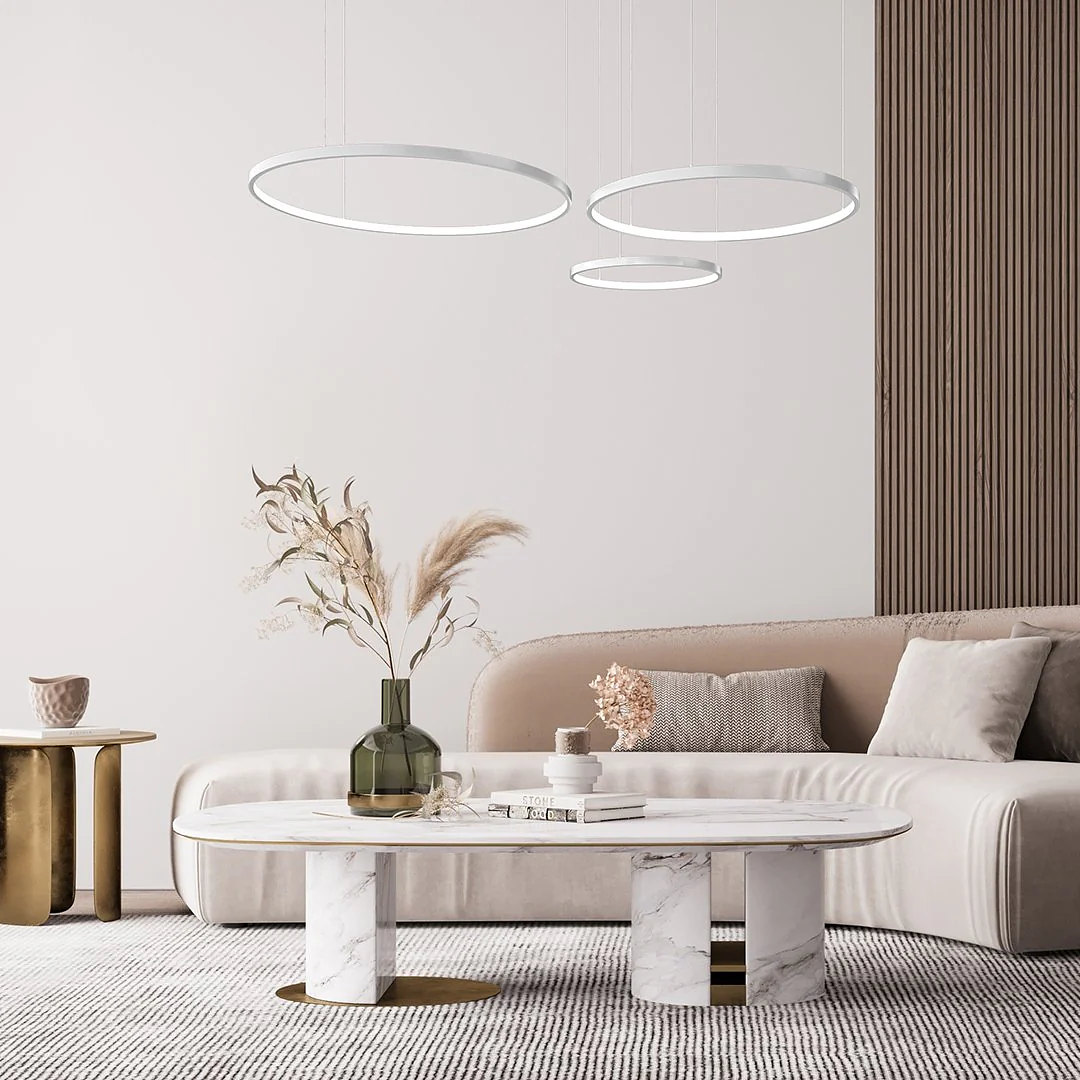 Ring-shaped LED pendant lamp CAECILIA White 6