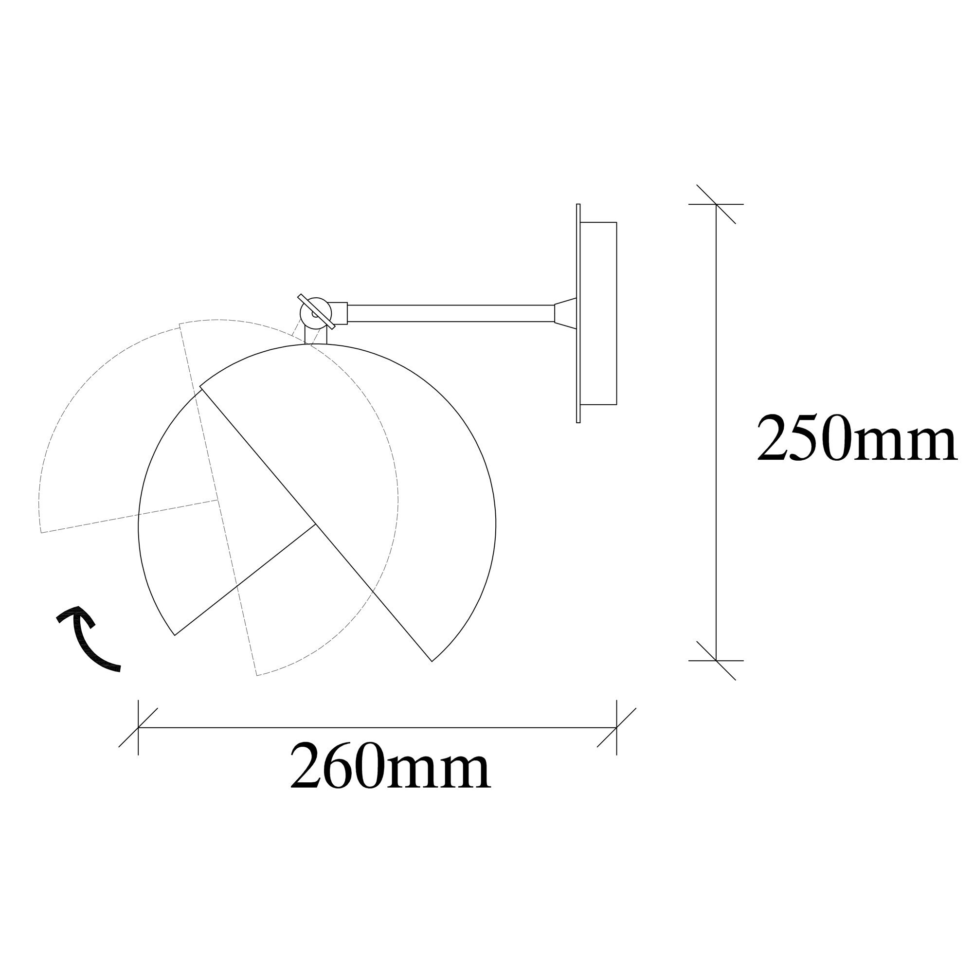 Wandleuchte Schwarz Goldfarben Metall 2