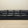 Modular sofa leather black 1960s 1