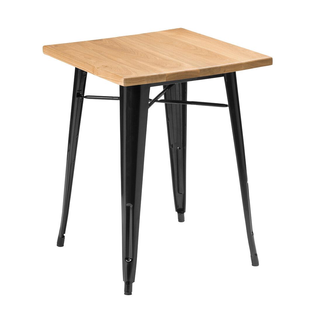 Algate Side Table Powder-coated Metal Wood Black 0