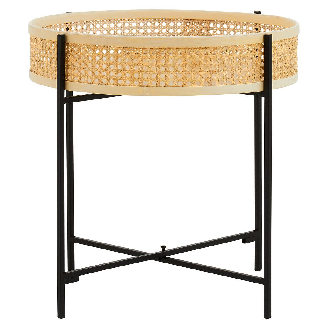 Depok Round Side Table Mango Wood Metal 0