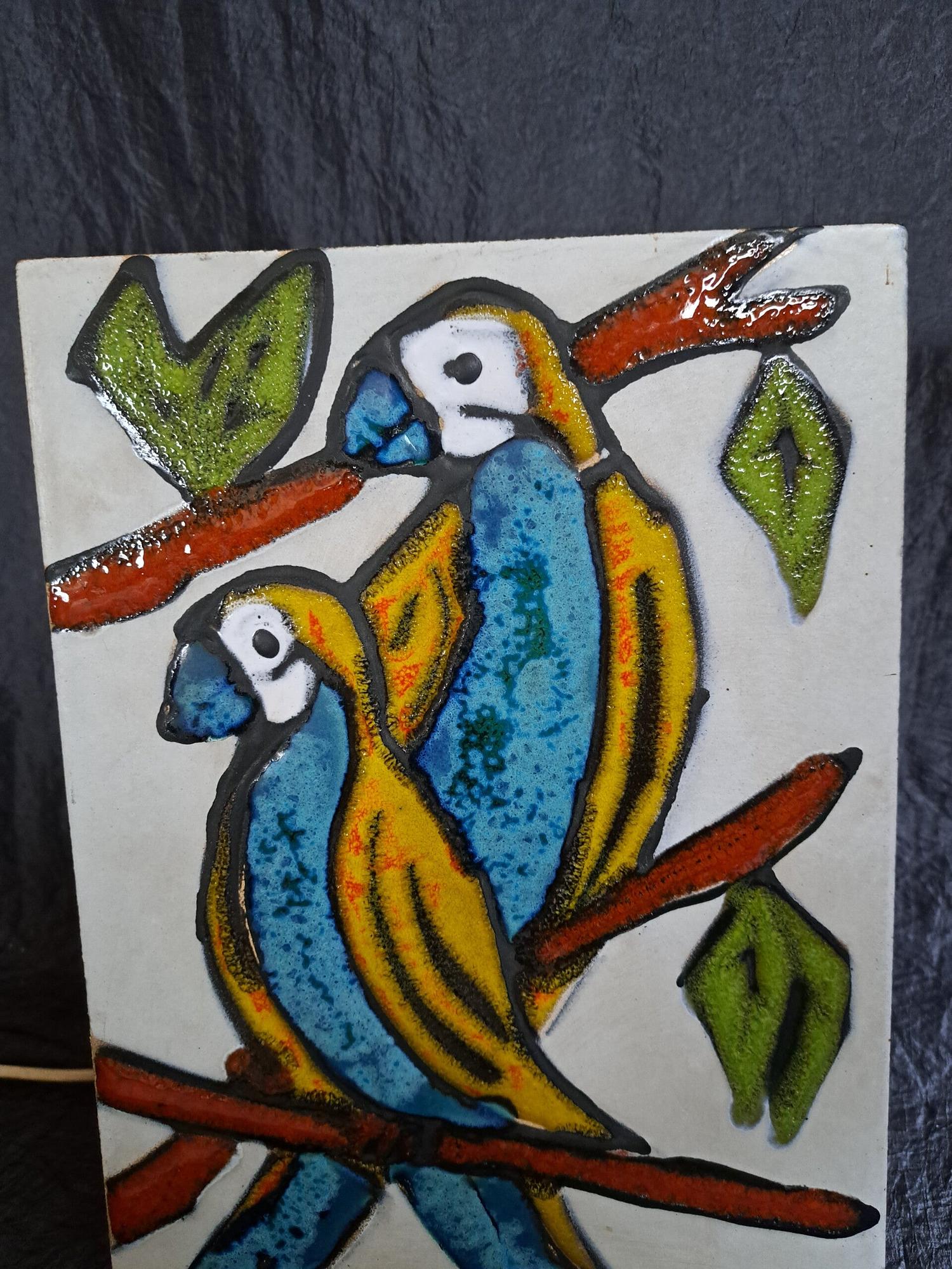 Vintage Wandfliese Keramik Mehrfarbig 2