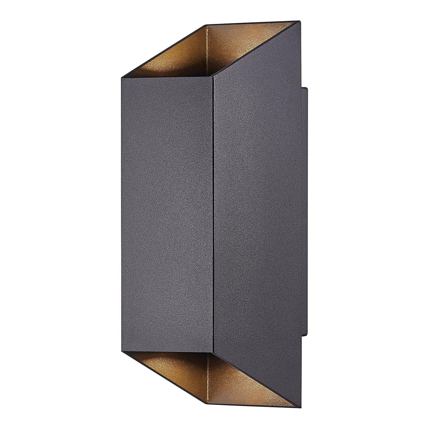 2-Flammig Wandleuchte Nico Aluminium Glas Schwarz 1