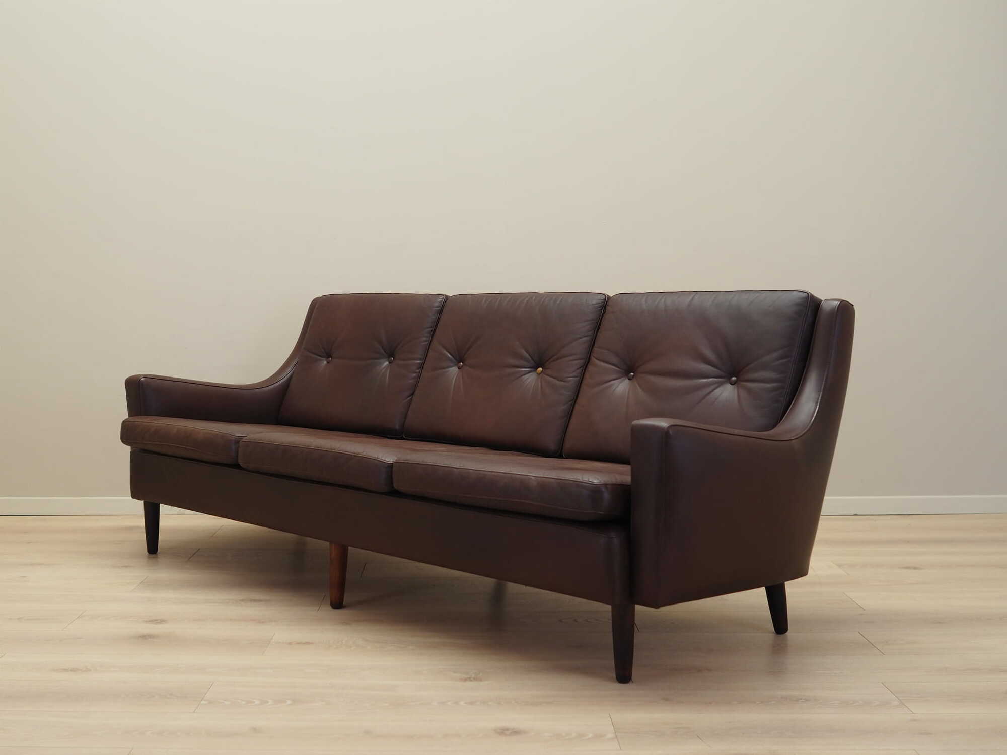 Sofa Leder Braun 1960er Jahre 2