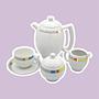 Set da caffè Vintage City in porcellana anni '80 0