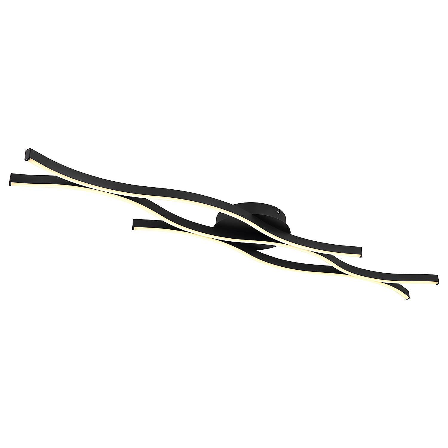 1-Flammig Geronimo Deckenleuchte Aluminium Acrylglas Schwarz 1