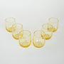 Glass Set 6-Piece Yellow Transparent 1970s 4