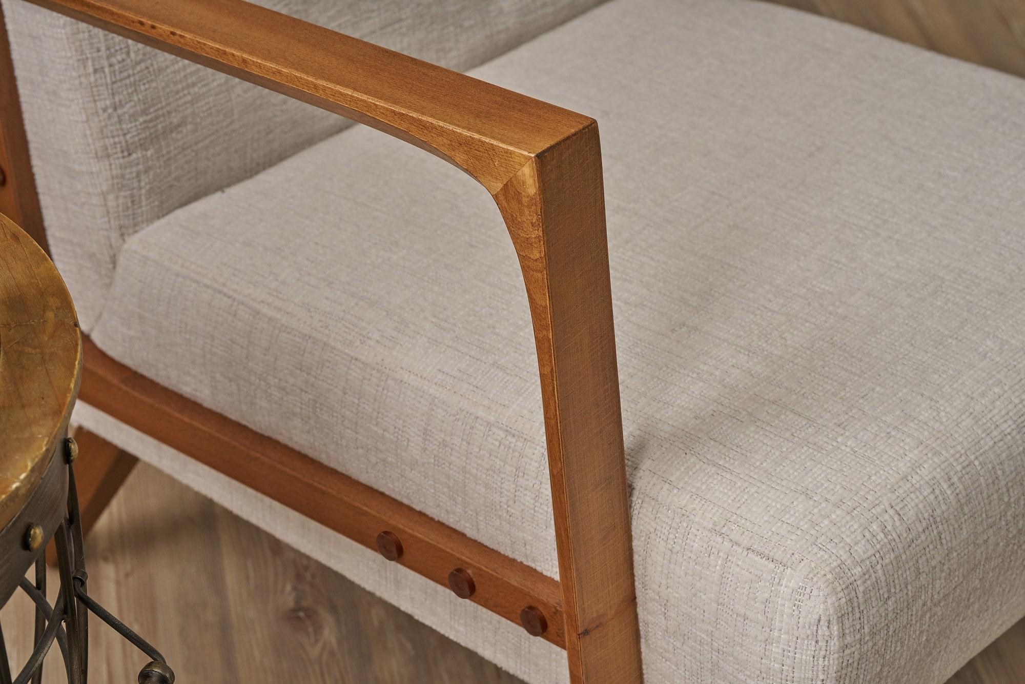 Kemer Sessel Holzfurnier Creme 2